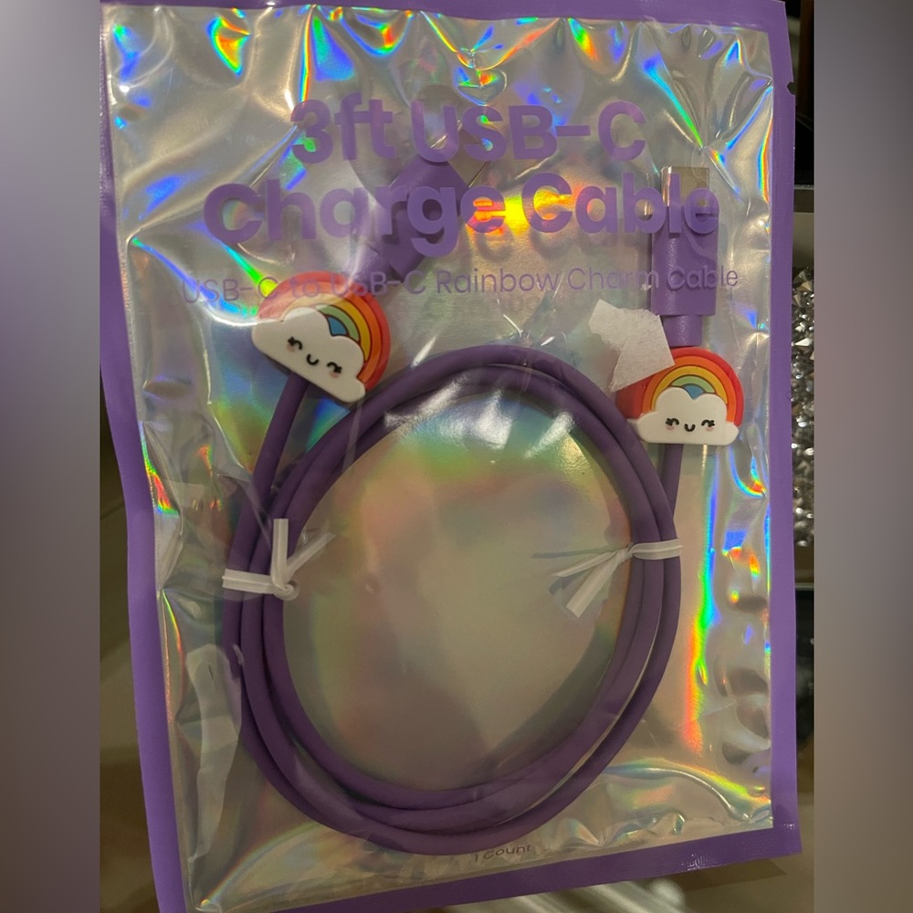 NEW! Purple 3ft USB-C Charge Cable